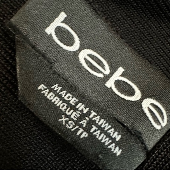 👗🖤 BEBE Black Bandage Bodycon Pencil Mini Skirt | XS‎ | Exposed Zipper - Picture 4 of 5